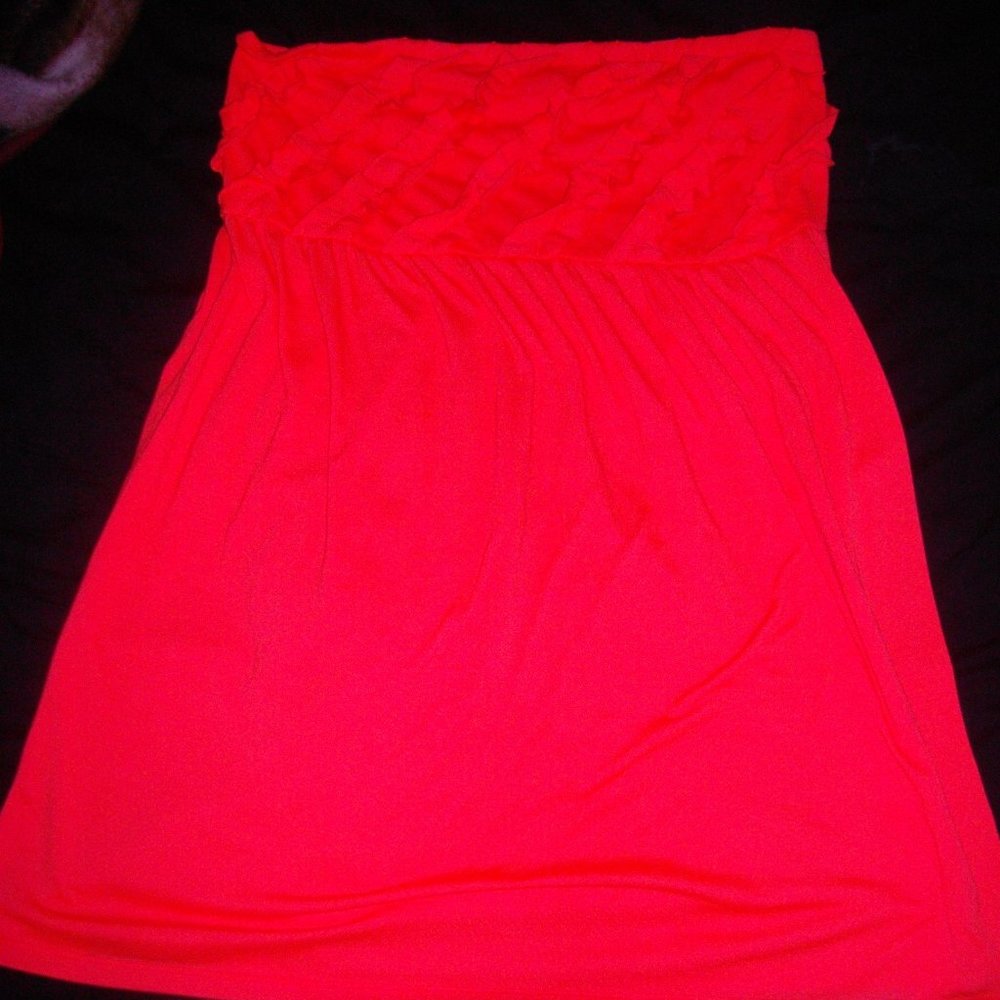 Strapless orange top